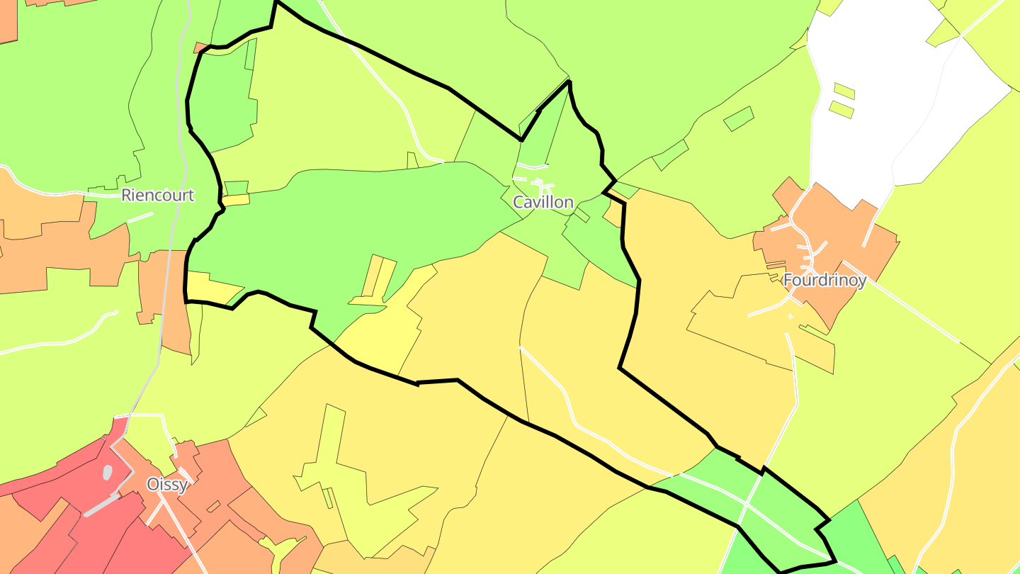 Carte des prix de l'immobilier Cavillon