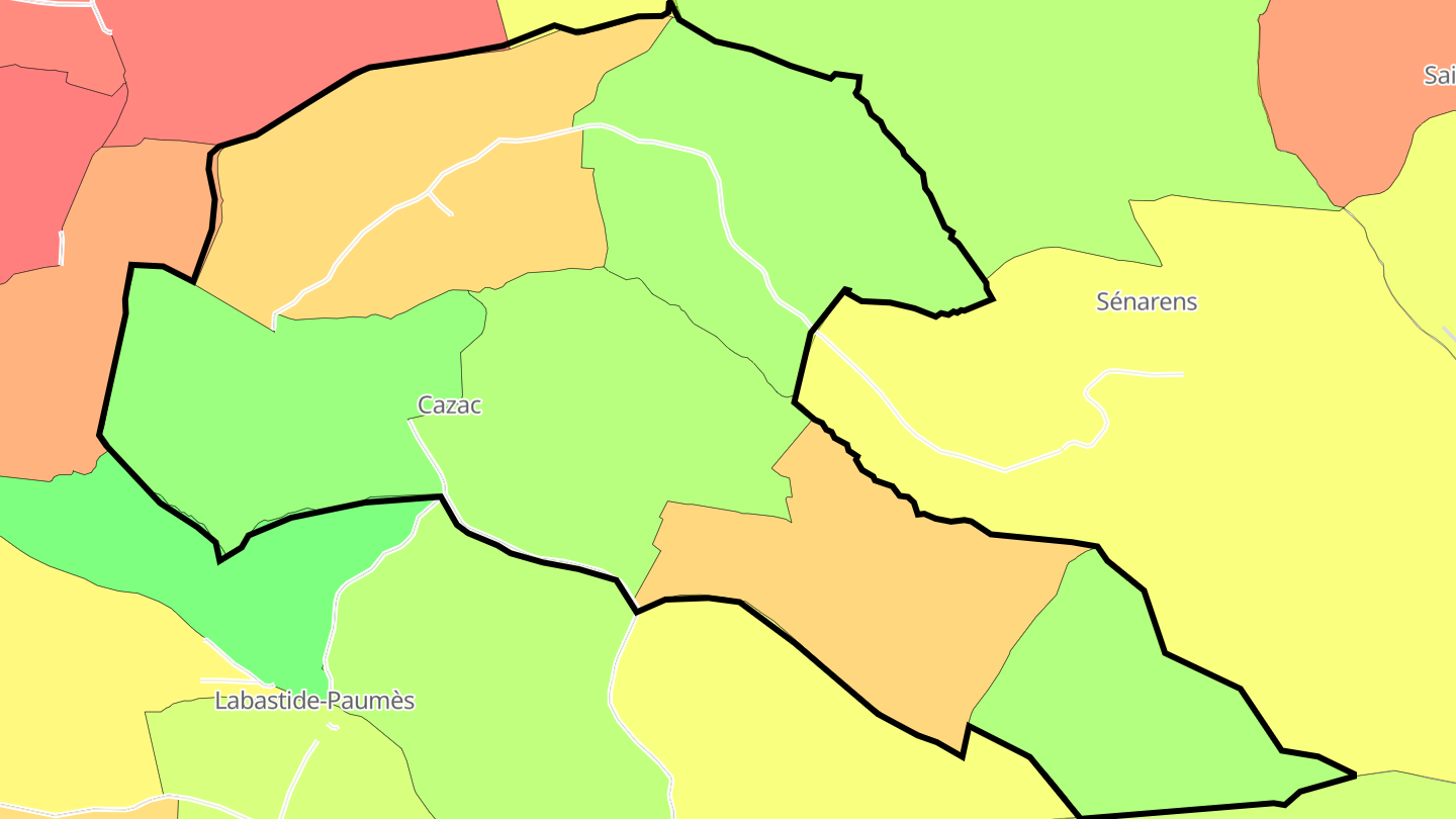 Carte des prix de l'immobilier Cazac