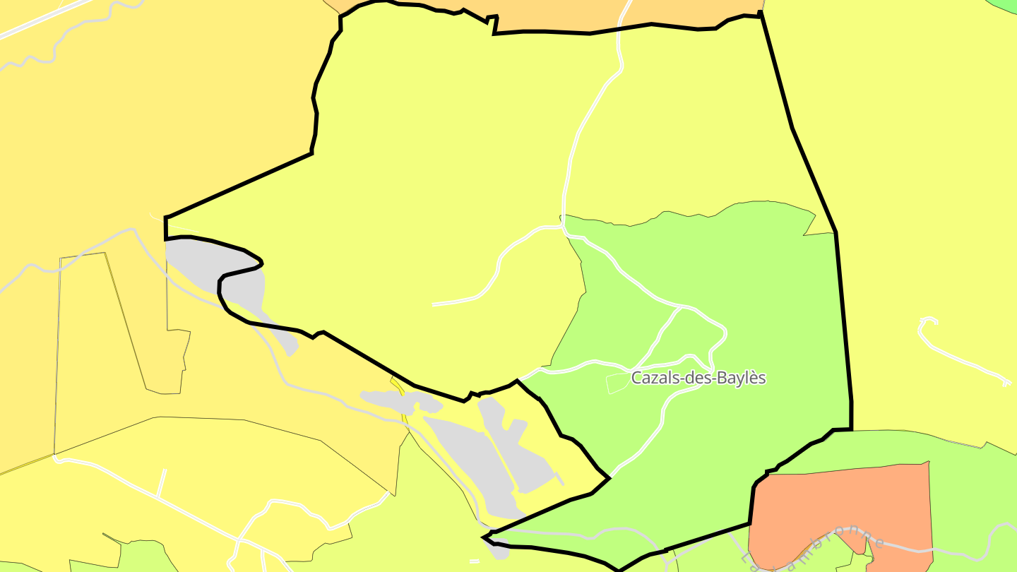 Carte des prix de l'immobilier Cazals-des-Baylès