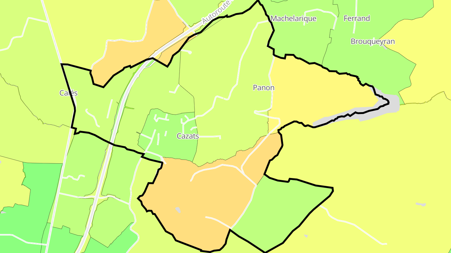 Carte des prix de l'immobilier Cazats