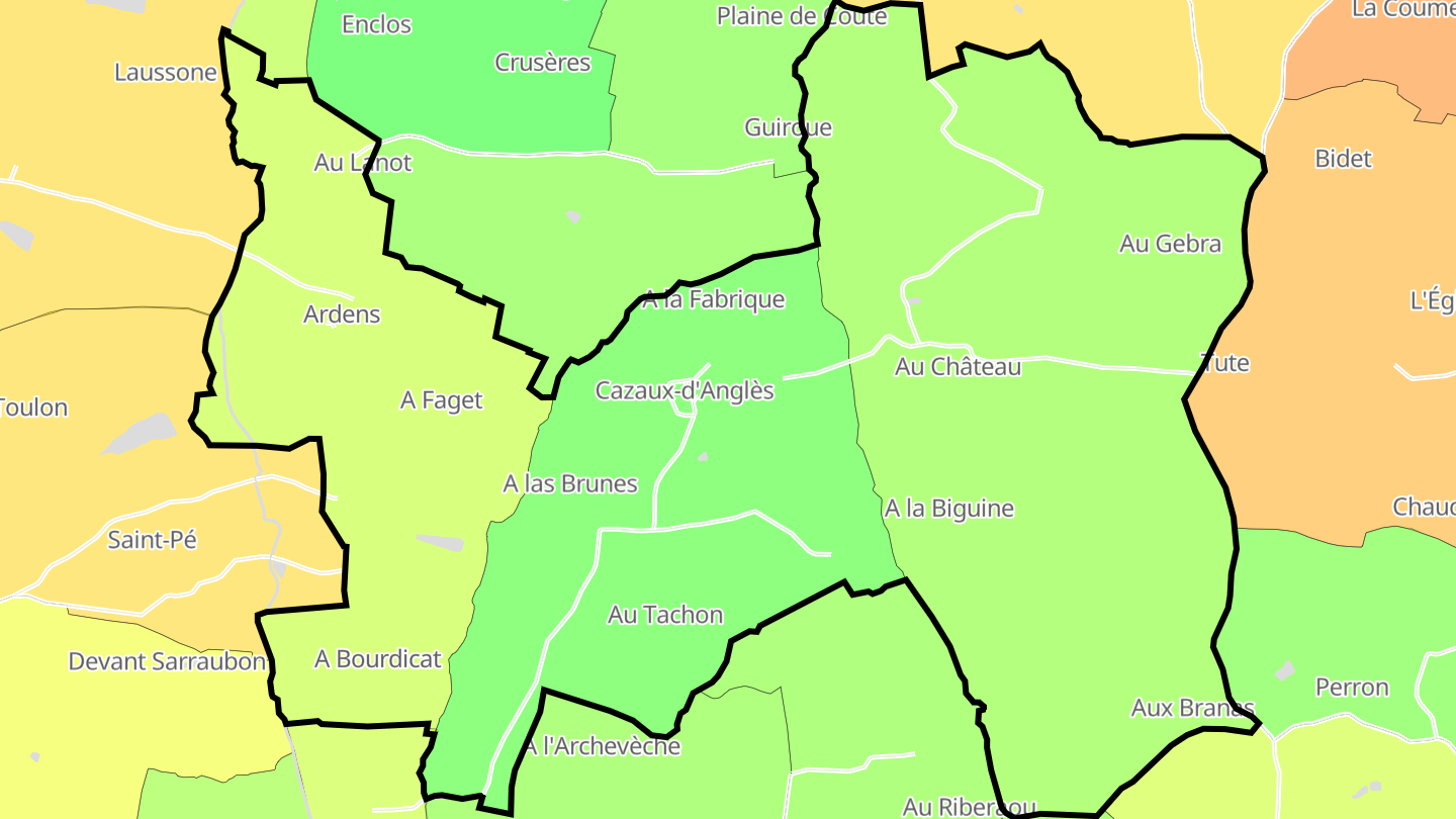 Carte des prix de l'immobilier Cazaux-d'Anglès