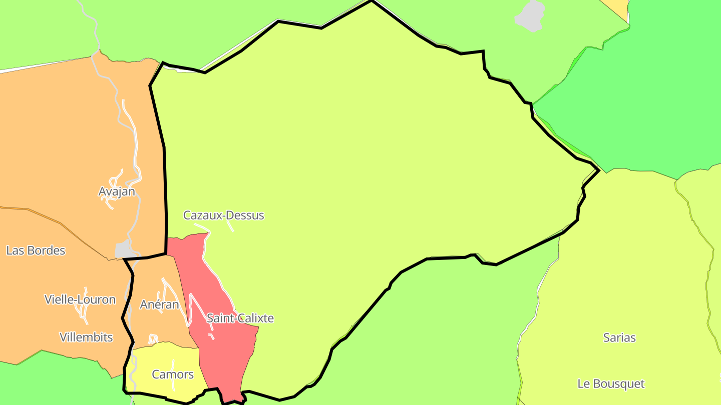 Carte des prix de l'immobilier Cazaux-Fréchet-Anéran-Camors