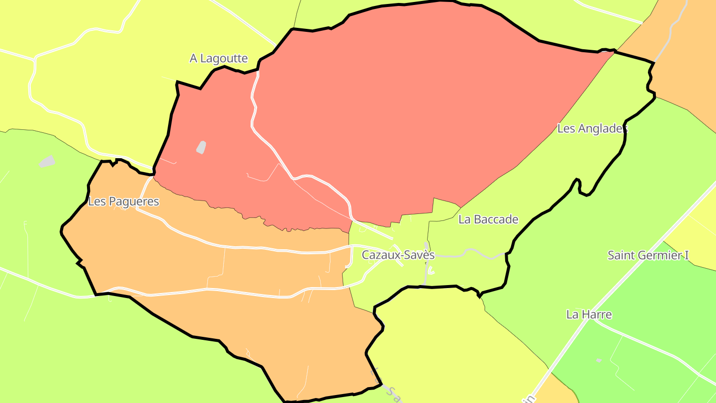Carte des prix de l'immobilier Cazaux-Savès