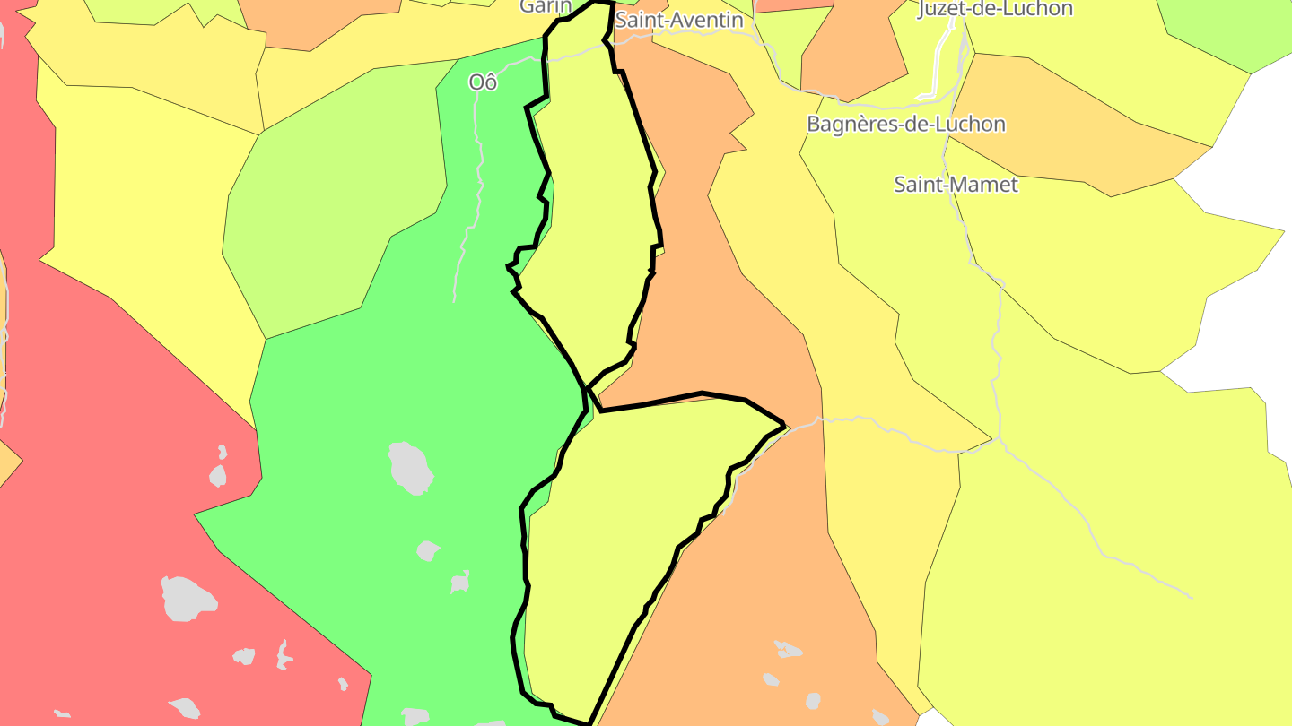 Carte des prix de l'immobilier Cazeaux-de-Larboust
