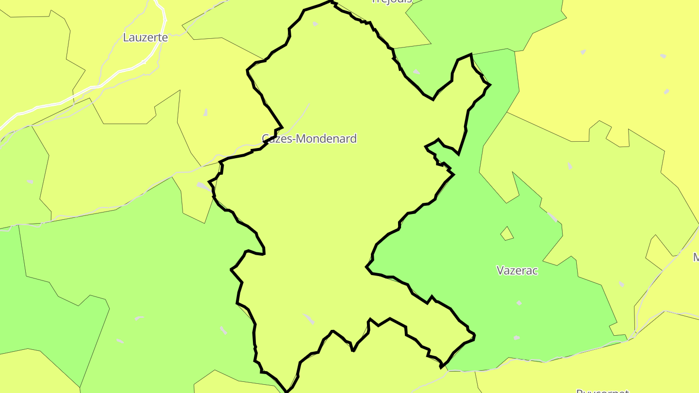 Carte des prix de l'immobilier Cazes-Mondenard