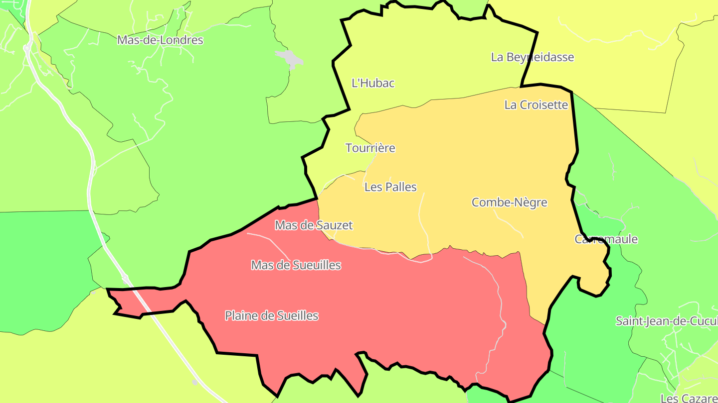 Carte des prix de l'immobilier Cazevieille
