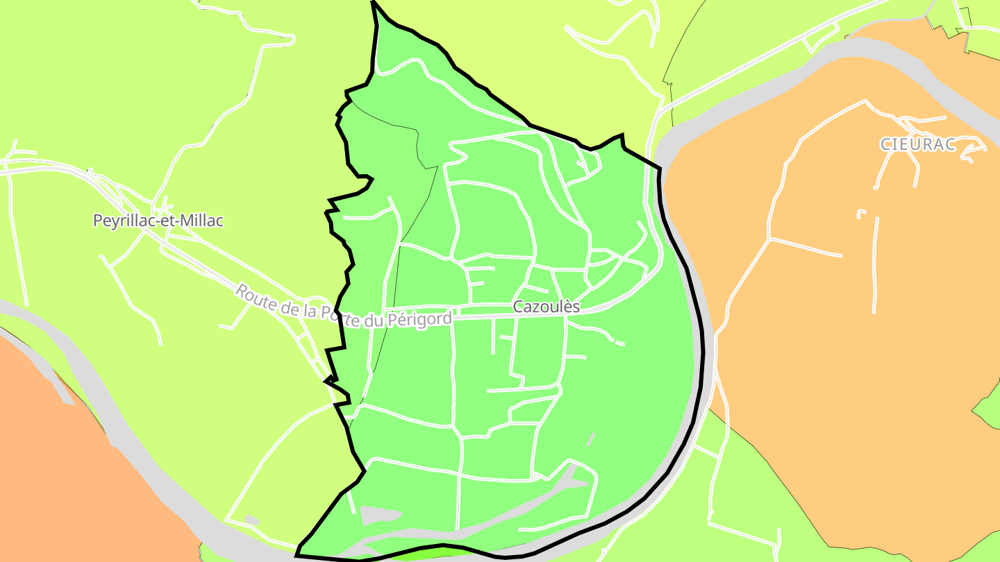 Carte des prix de l'immobilier Cazoulès