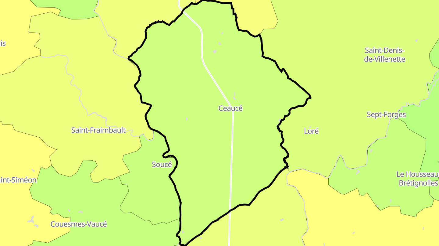 Carte des prix de l'immobilier Ceaucé