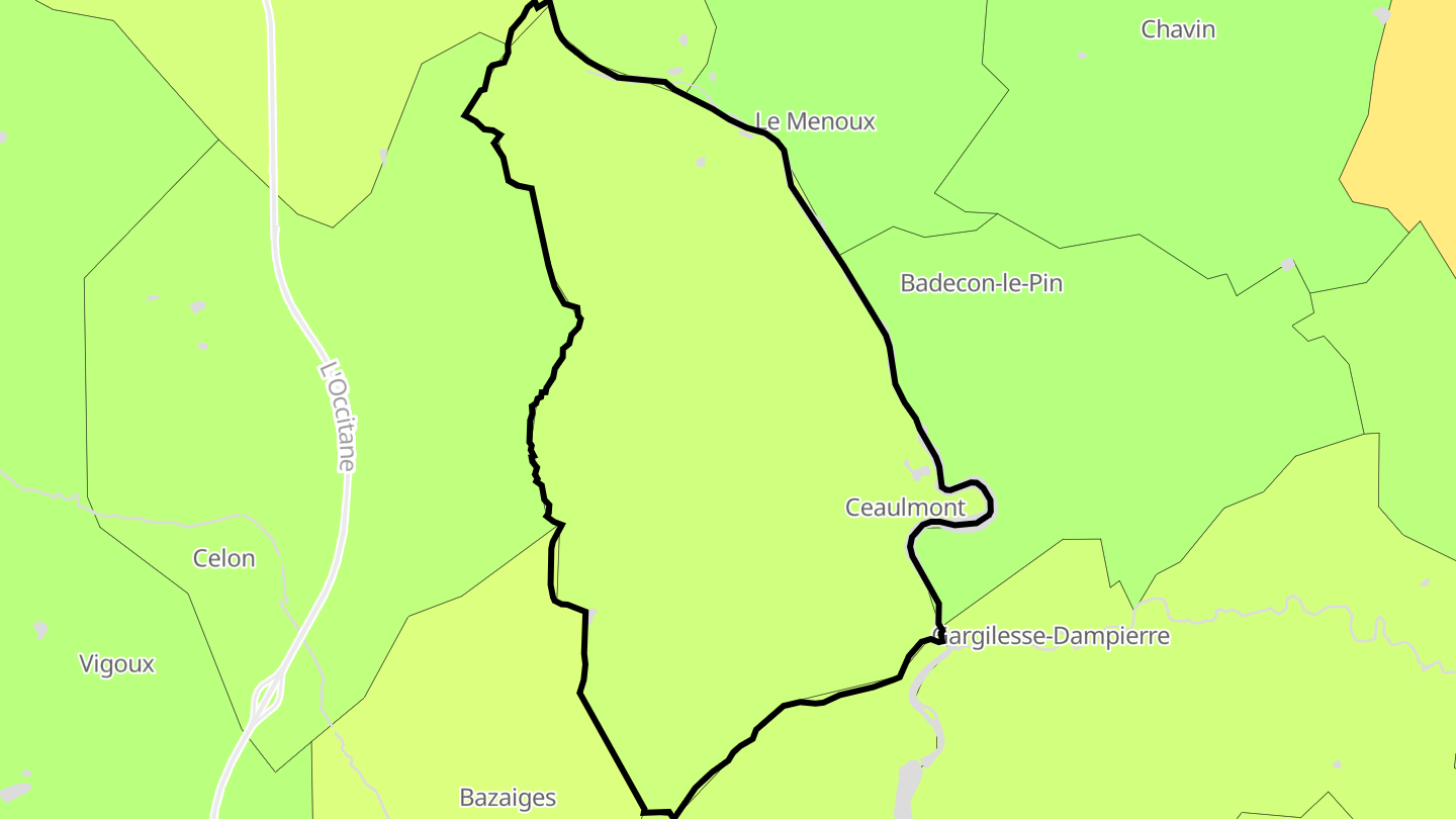 Carte des prix de l'immobilier Ceaulmont
