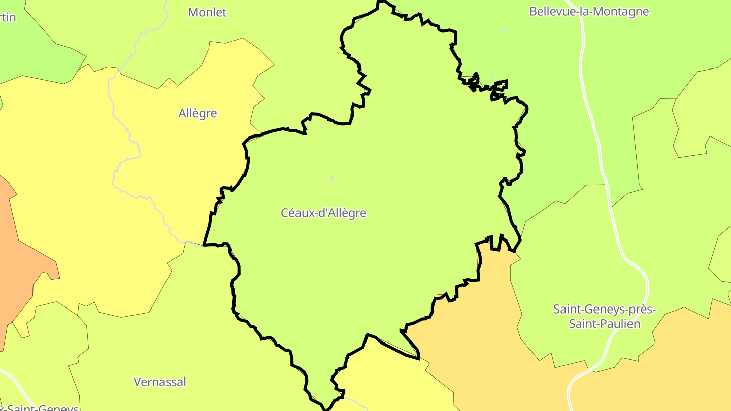 Carte des prix de l'immobilier Céaux-d'Allègre