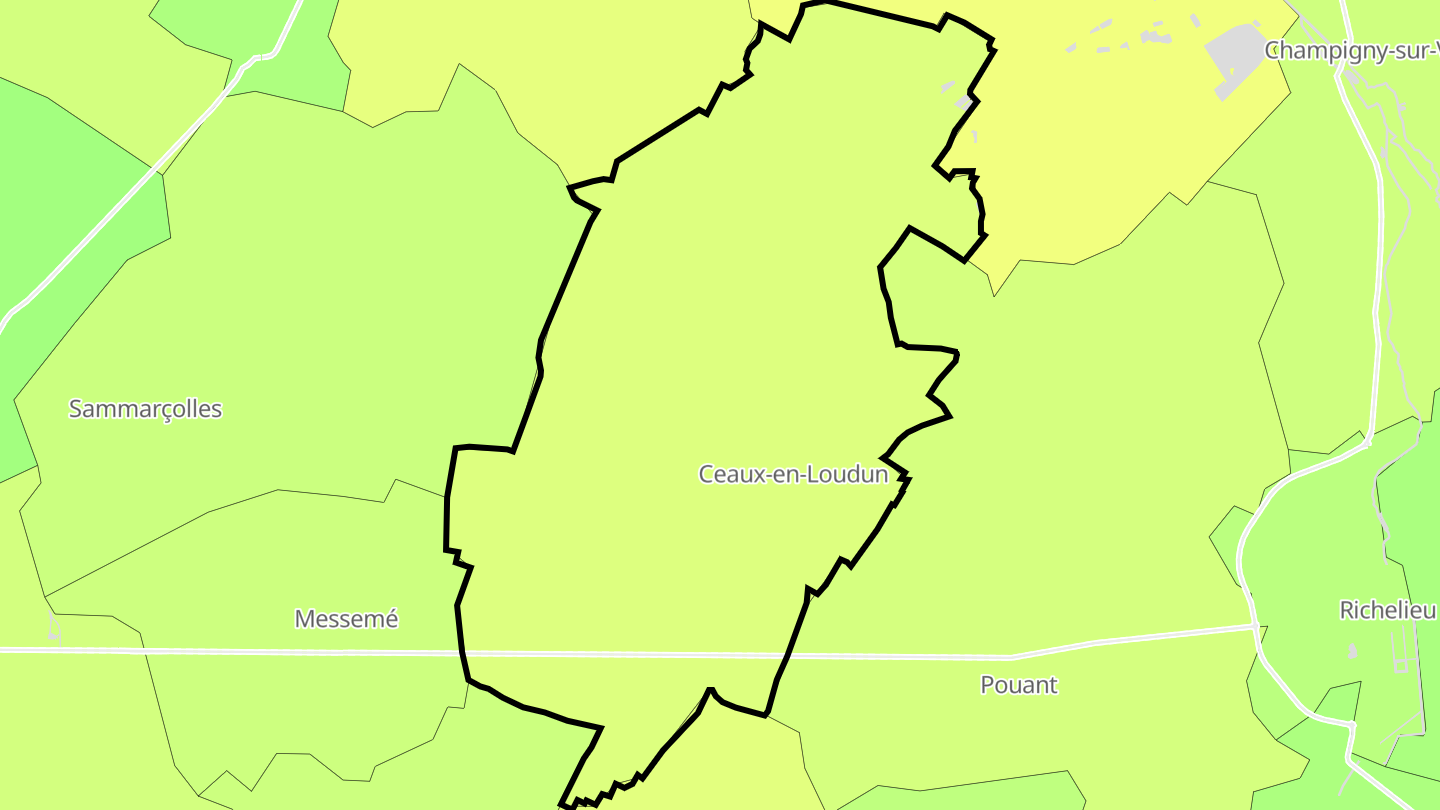 Carte des prix de l'immobilier Ceaux-en-Loudun