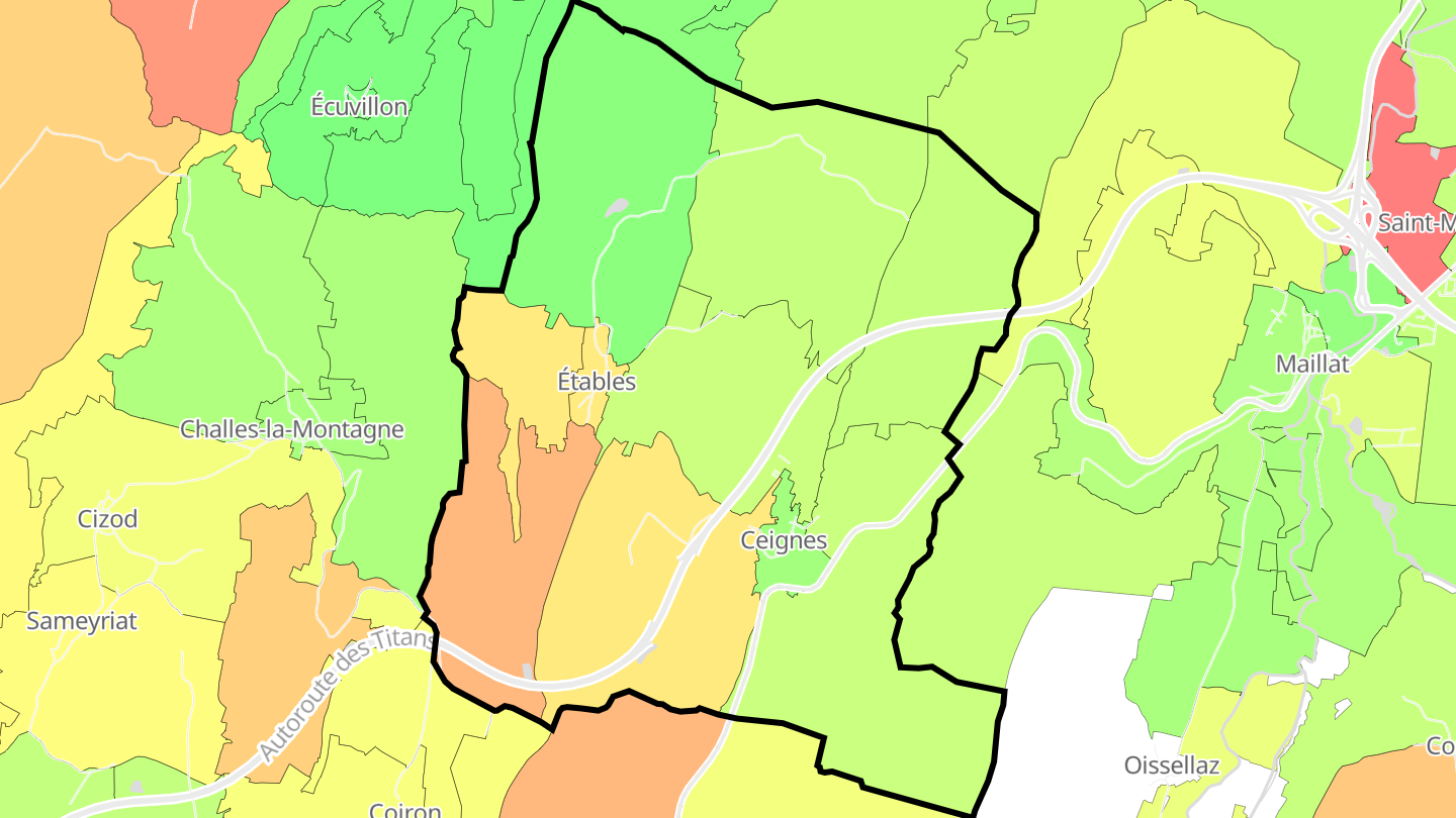 Carte des prix de l'immobilier Ceignes