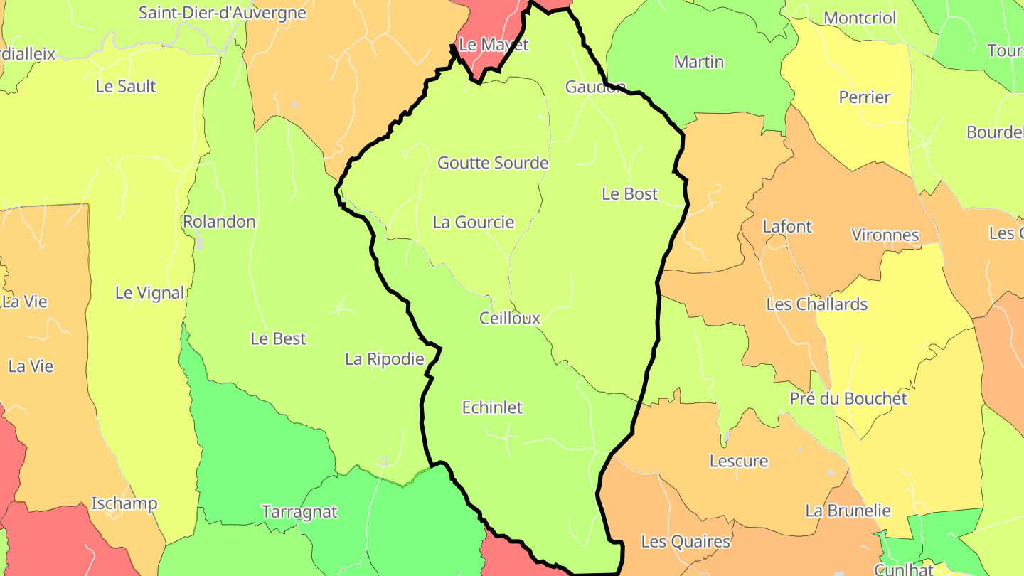 Carte des prix de l'immobilier Ceilloux