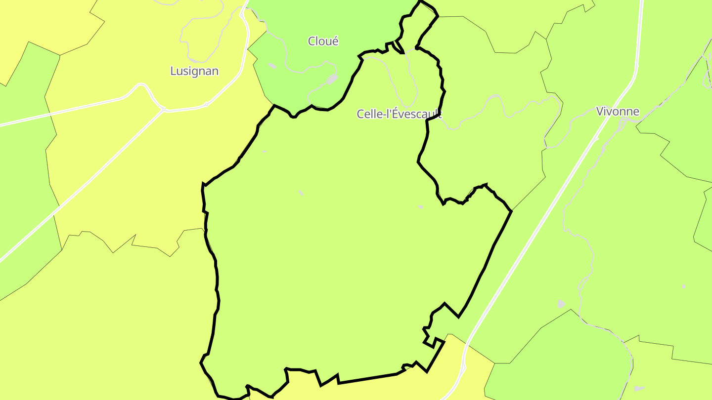Carte des prix de l'immobilier Celle-Lévescault