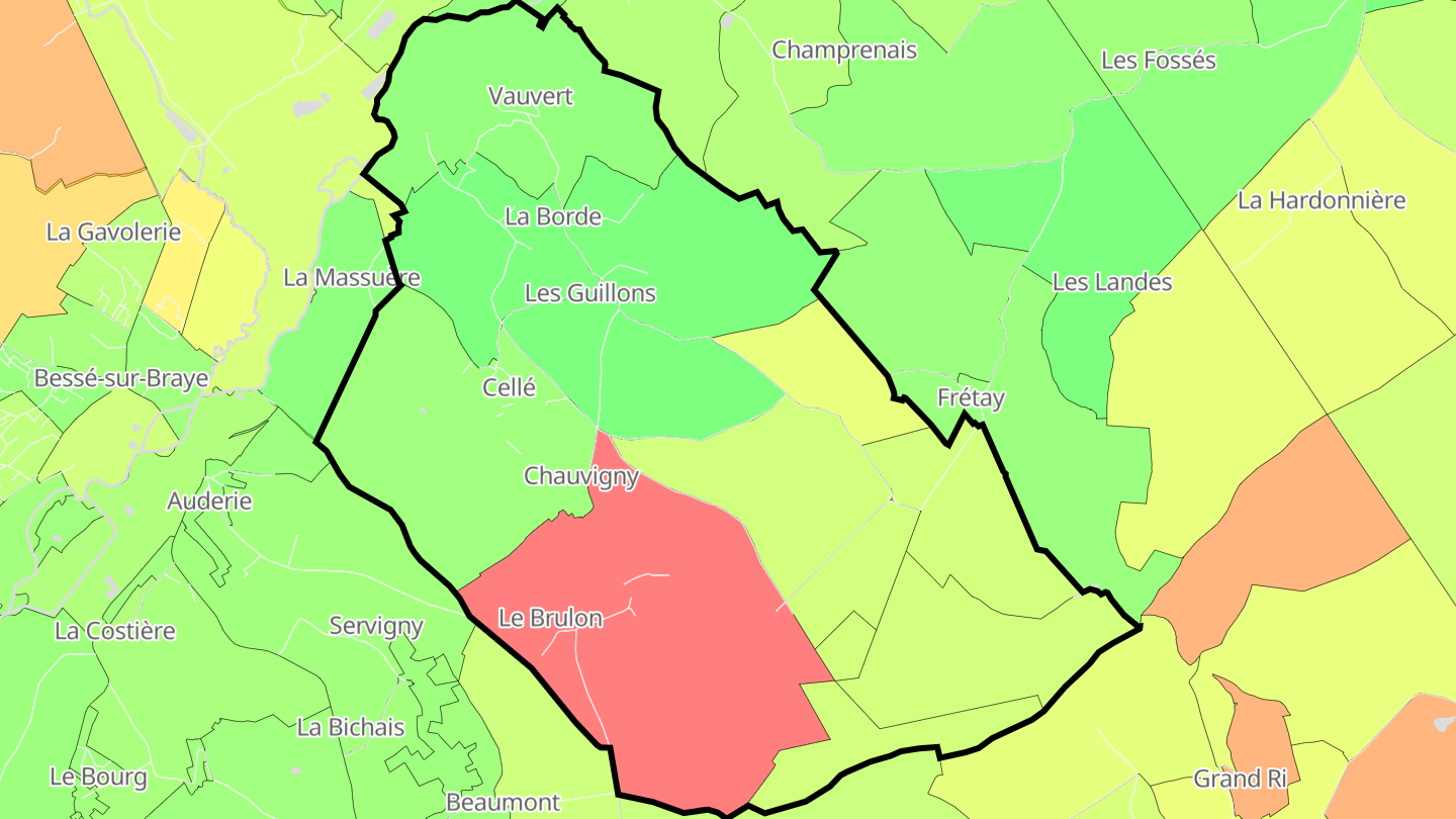 Carte des prix de l'immobilier Cellé