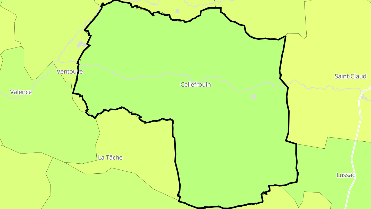Carte des prix de l'immobilier Cellefrouin