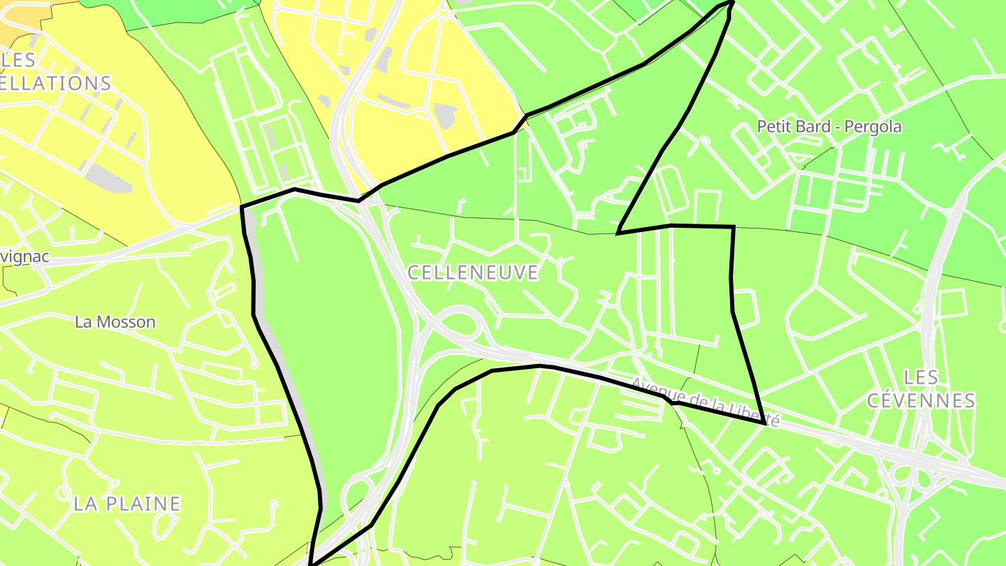 Carte des prix de l'immobilier Celleneuve