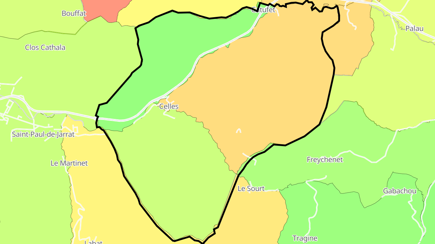 Carte des prix de l'immobilier Celles