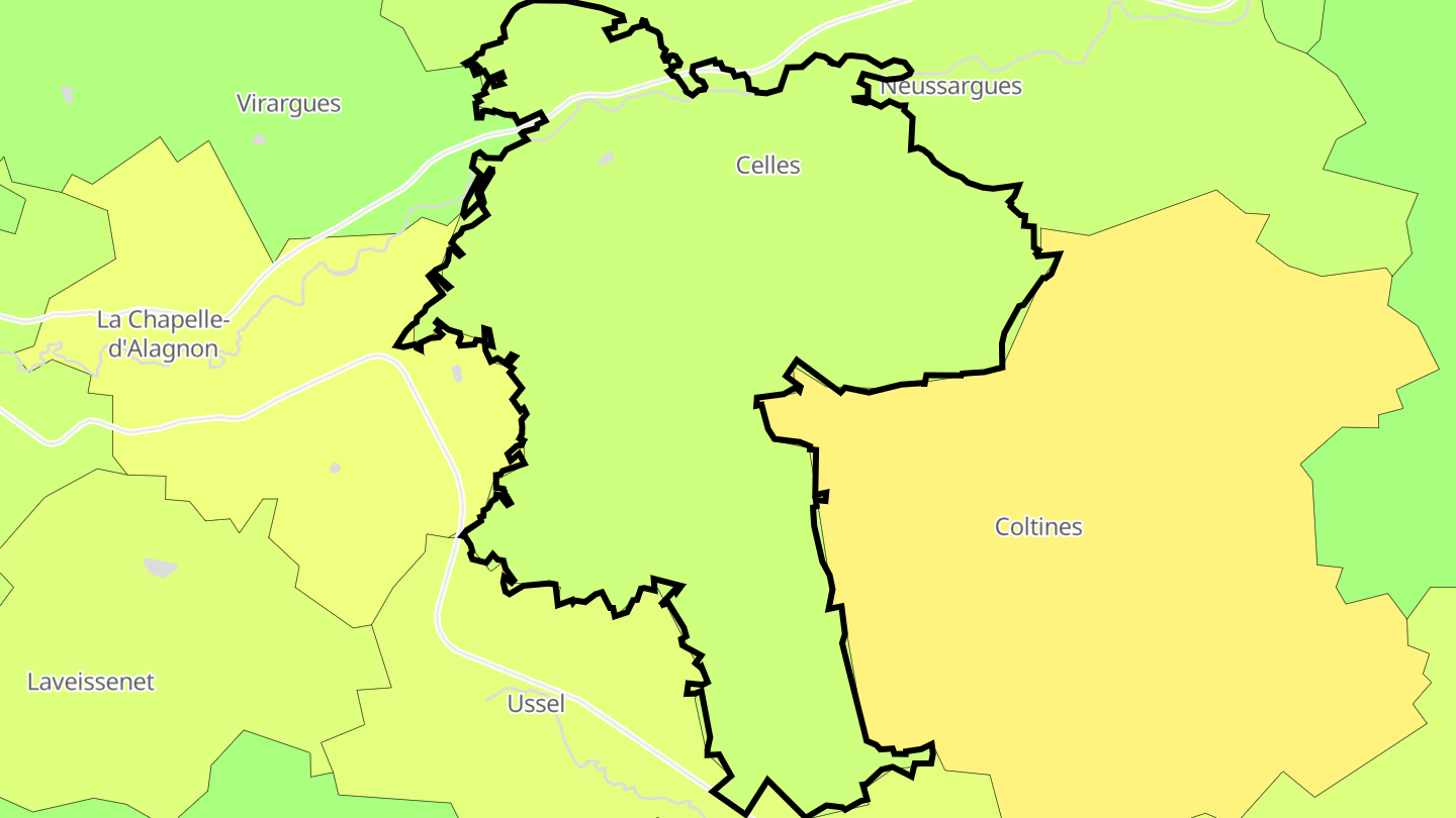 Carte des prix de l'immobilier Celles