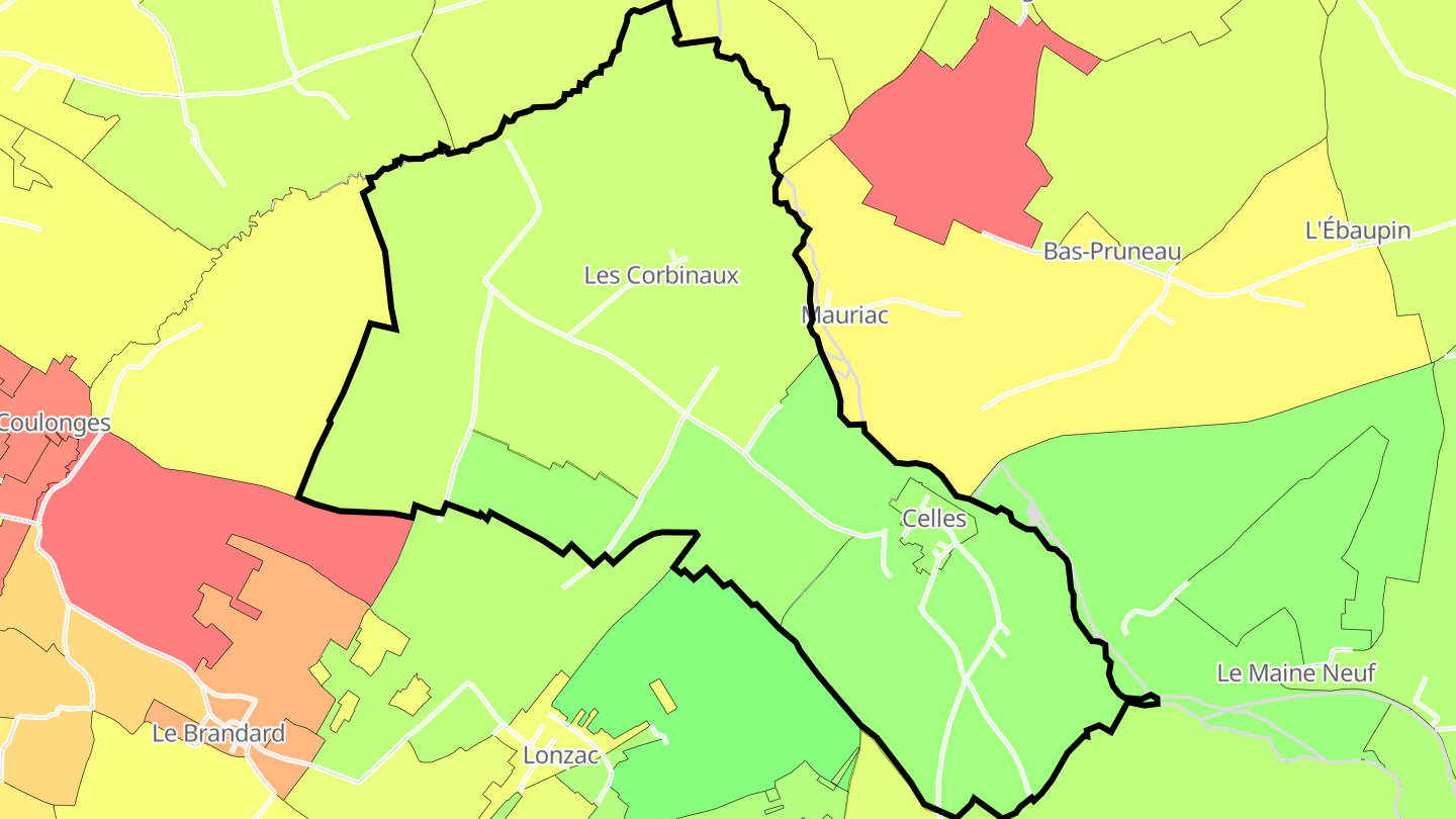 Carte des prix de l'immobilier Celles