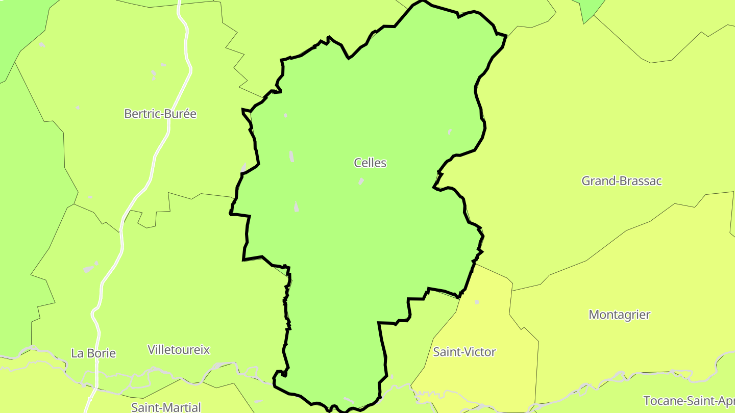 Carte des prix de l'immobilier Celles