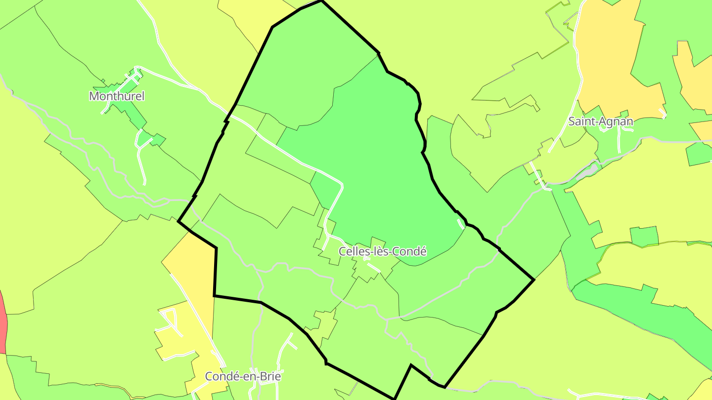 Carte des prix de l'immobilier Celles-lès-Condé