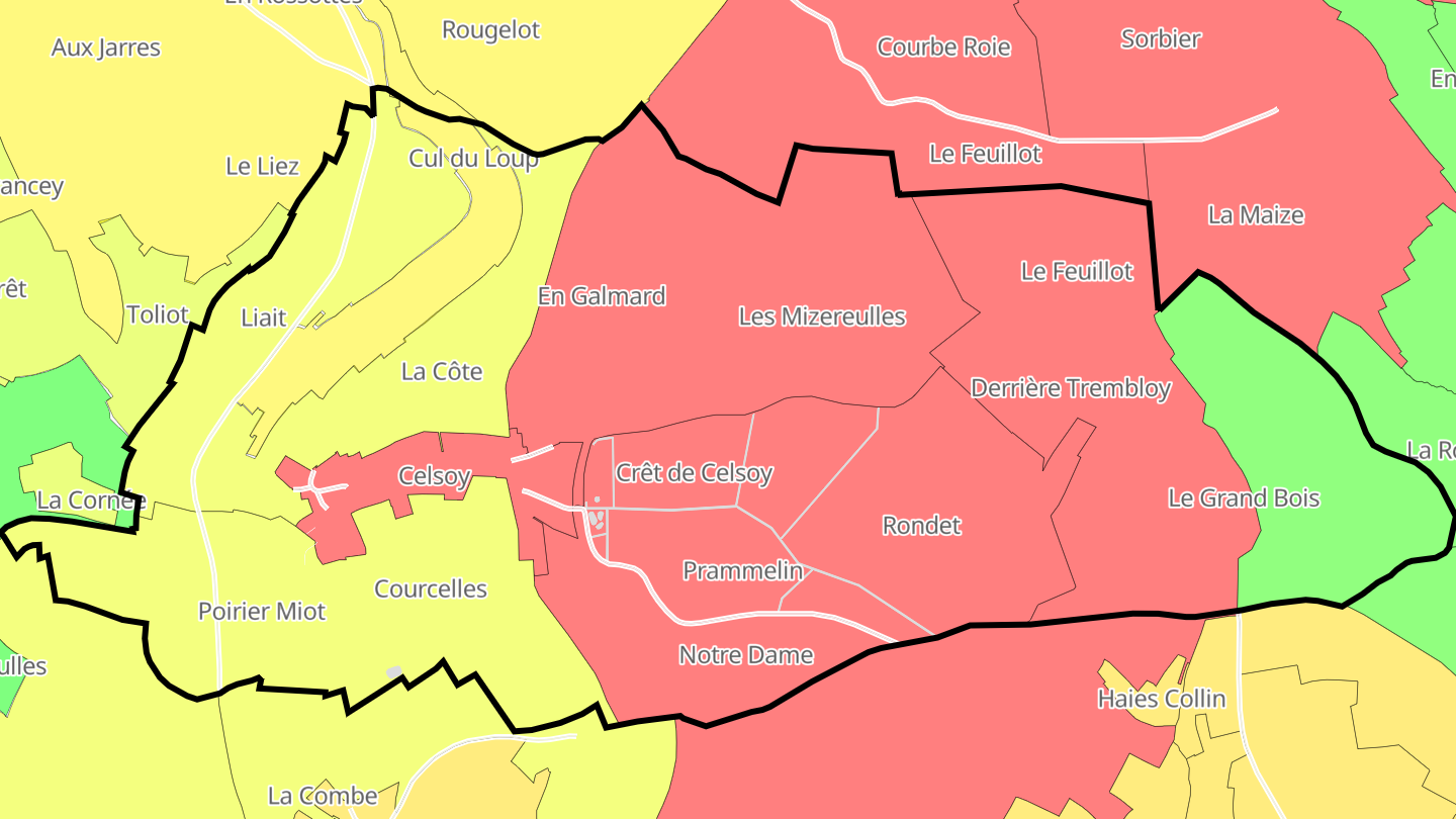 Carte des prix de l'immobilier Celsoy