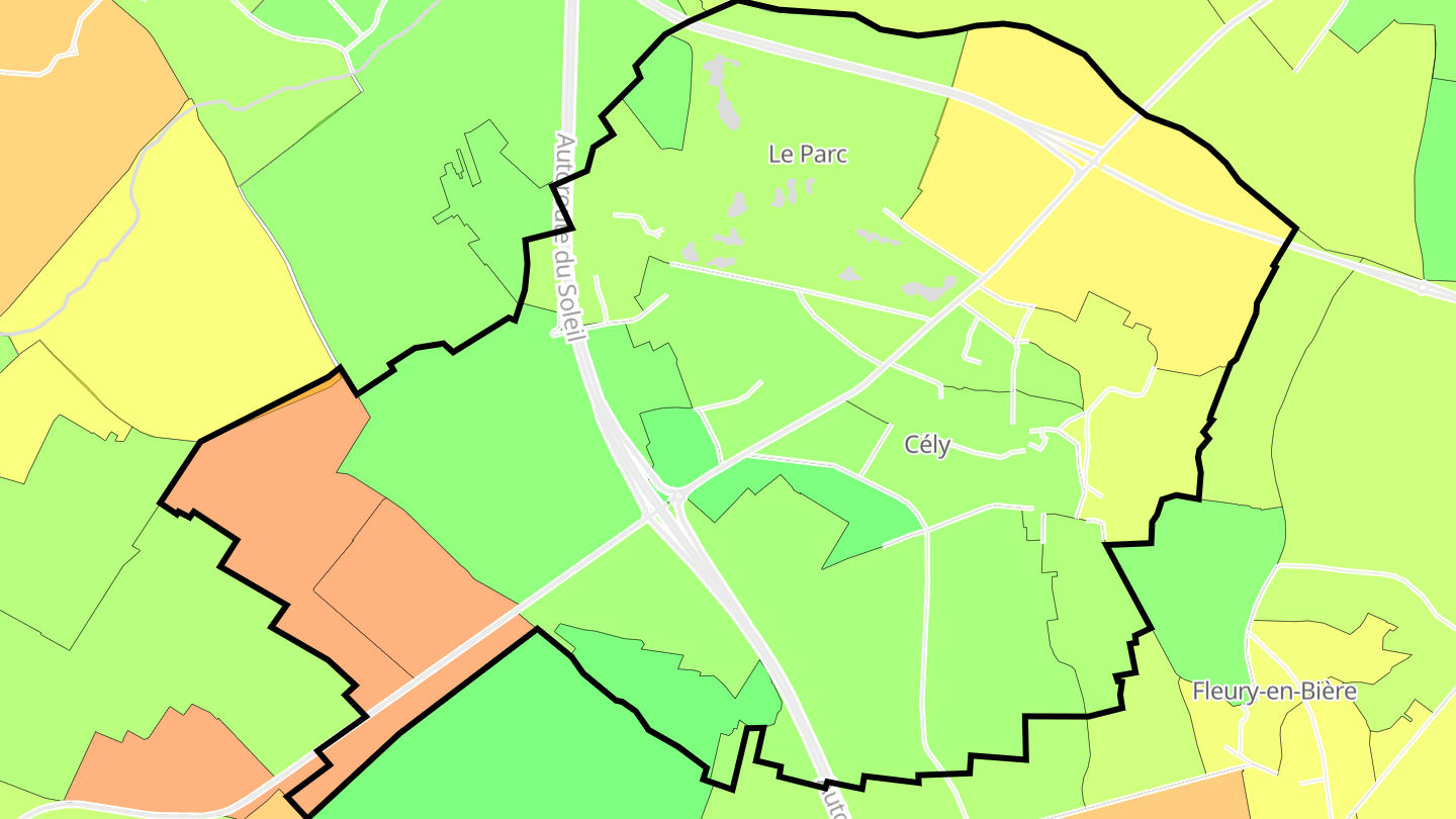 Carte des prix de l'immobilier Cély