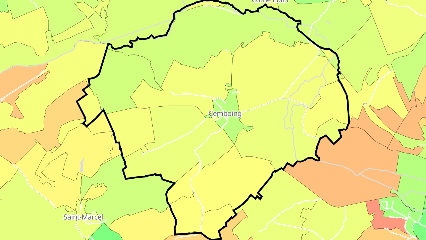 Carte des prix de l'immobilier Cemboing