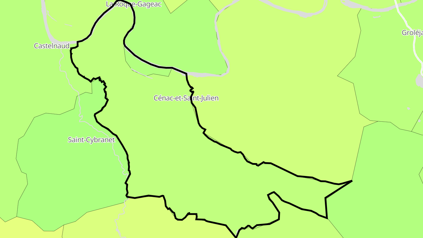 Carte des prix de l'immobilier Cénac-et-Saint-Julien