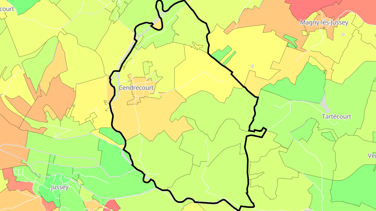 Carte des prix de l'immobilier Cendrecourt