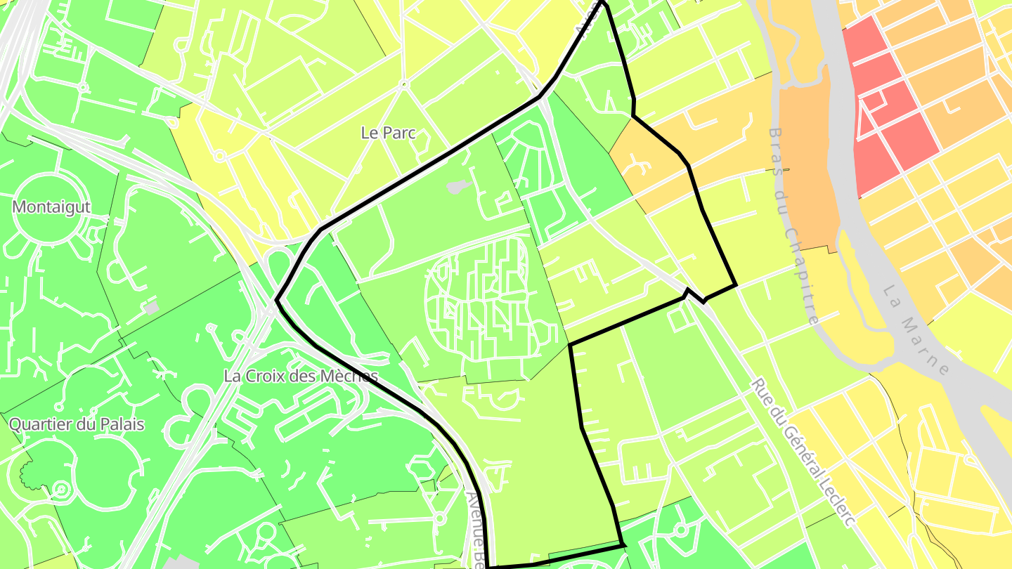 Carte des prix de l'immobilier Centre Ancien - Chenevier - Déménitroux
