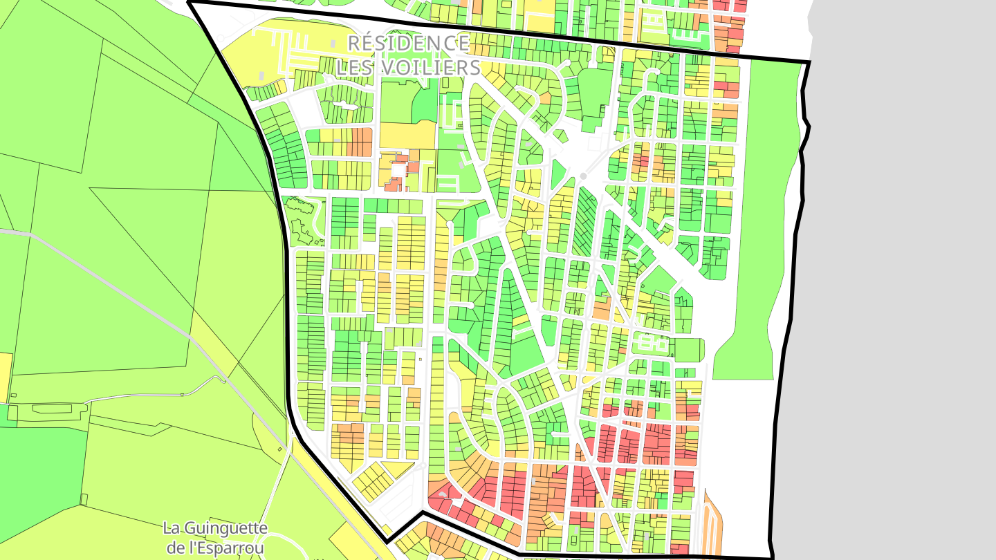 Carte des prix de l'immobilier Centre Plage