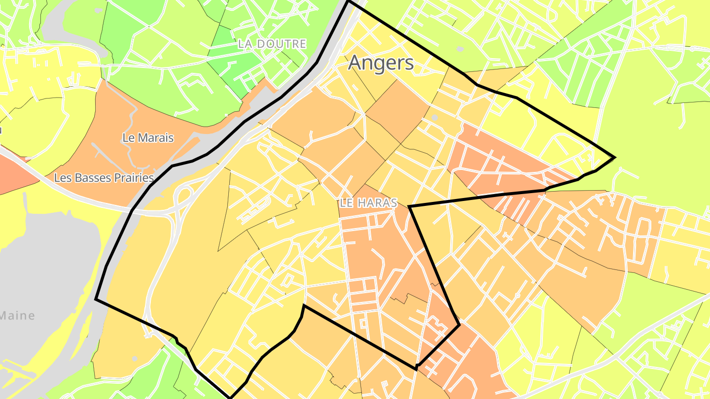 Carte des prix de l'immobilier Centre Ville - La Fayette - Eblé