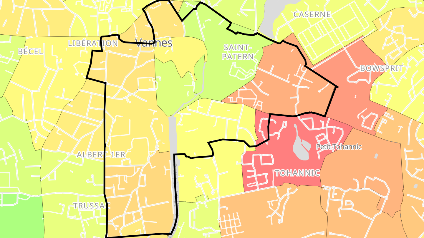 Carte des prix de l'immobilier Centre - Le Port