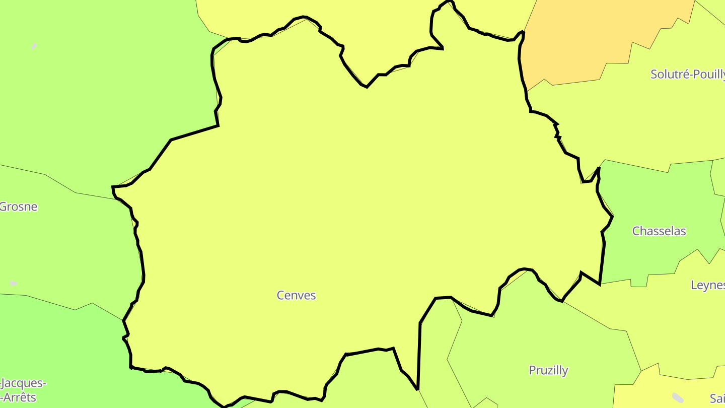 Carte des prix de l'immobilier Cenves