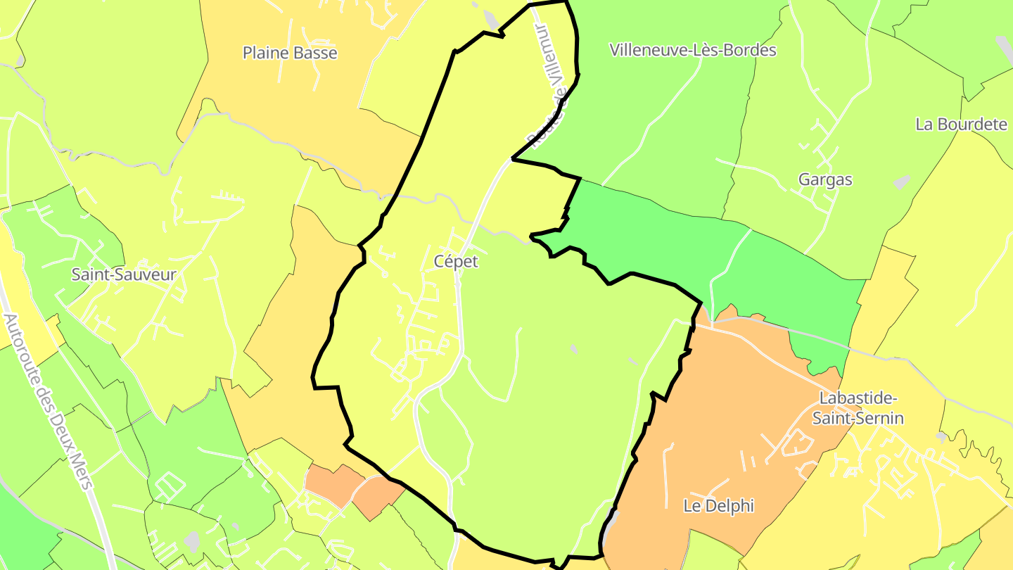 Carte des prix de l'immobilier Cépet