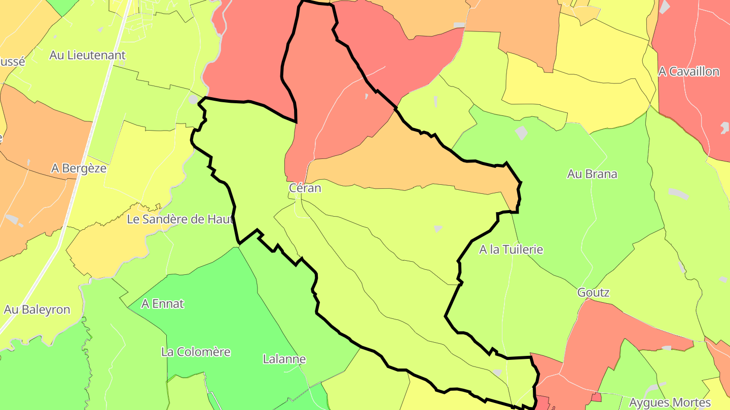 Carte des prix de l'immobilier Céran