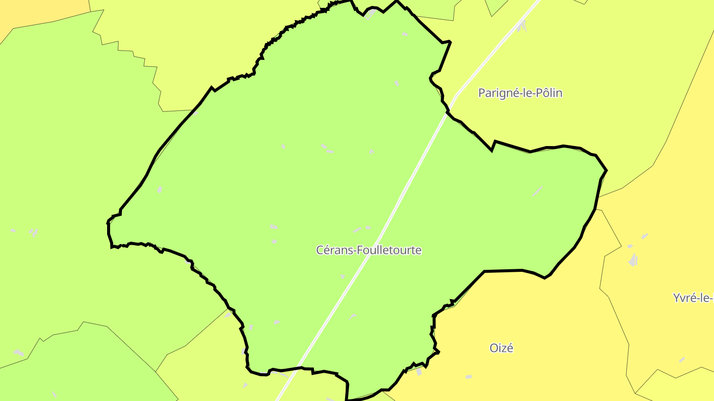 Carte des prix de l'immobilier Cérans-Foulletourte