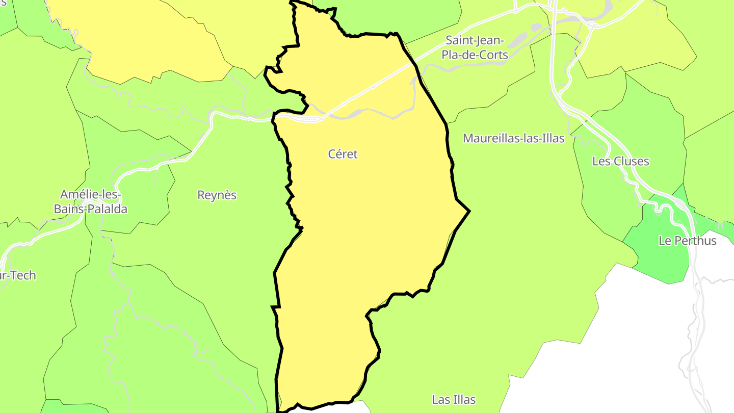 Carte des prix de l'immobilier Céret