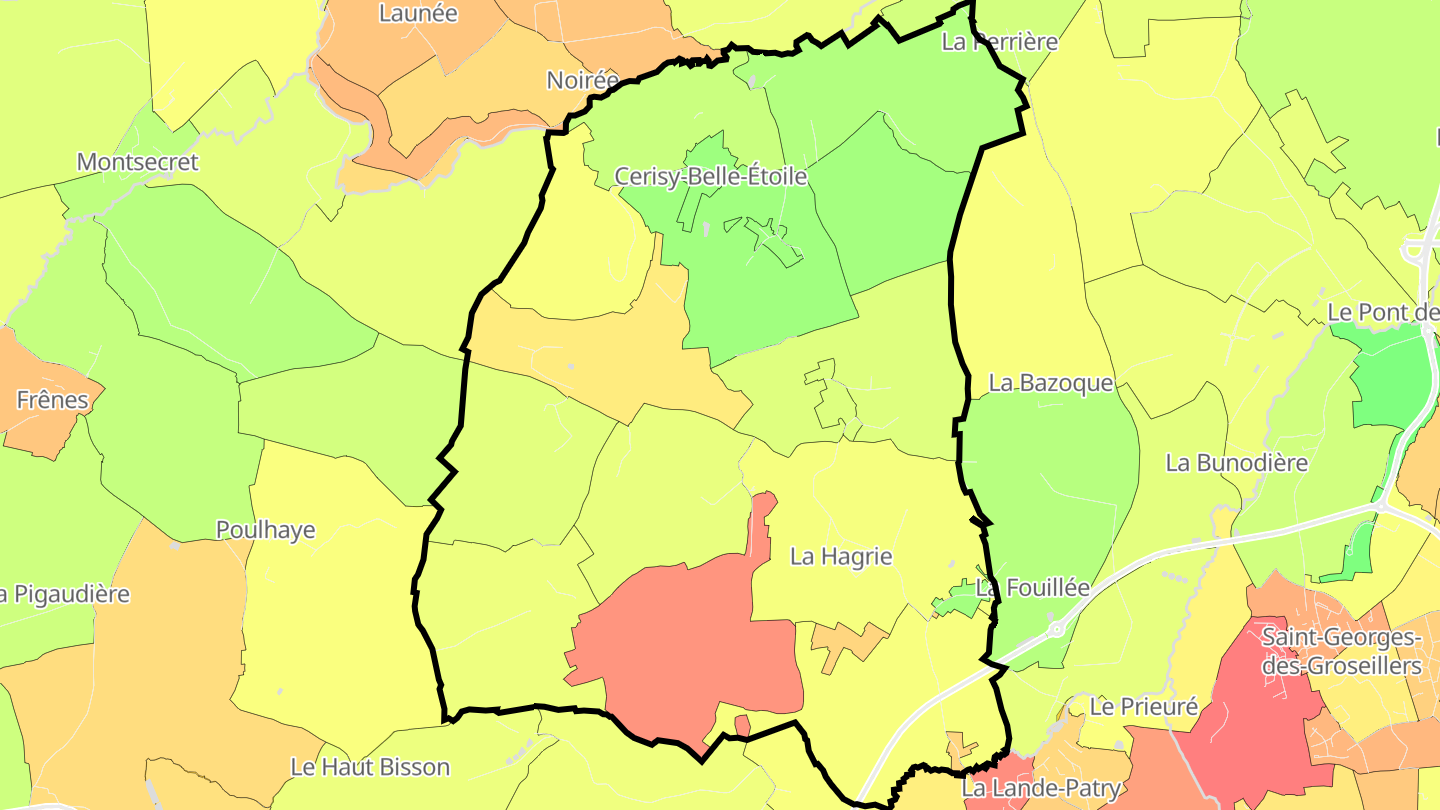 Carte des prix de l'immobilier Cerisy-Belle-Étoile