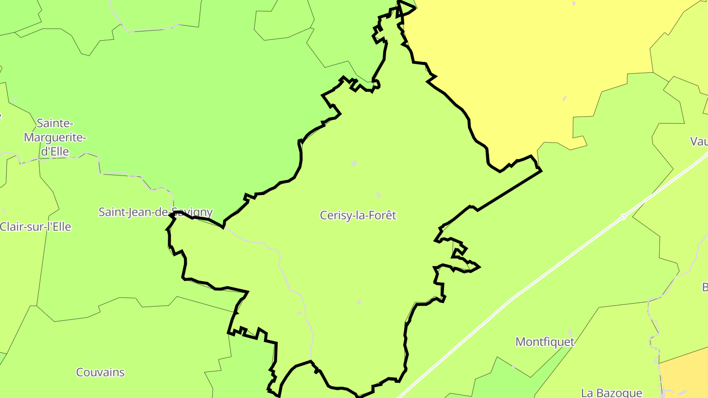 Carte des prix de l'immobilier Cerisy-la-Forêt
