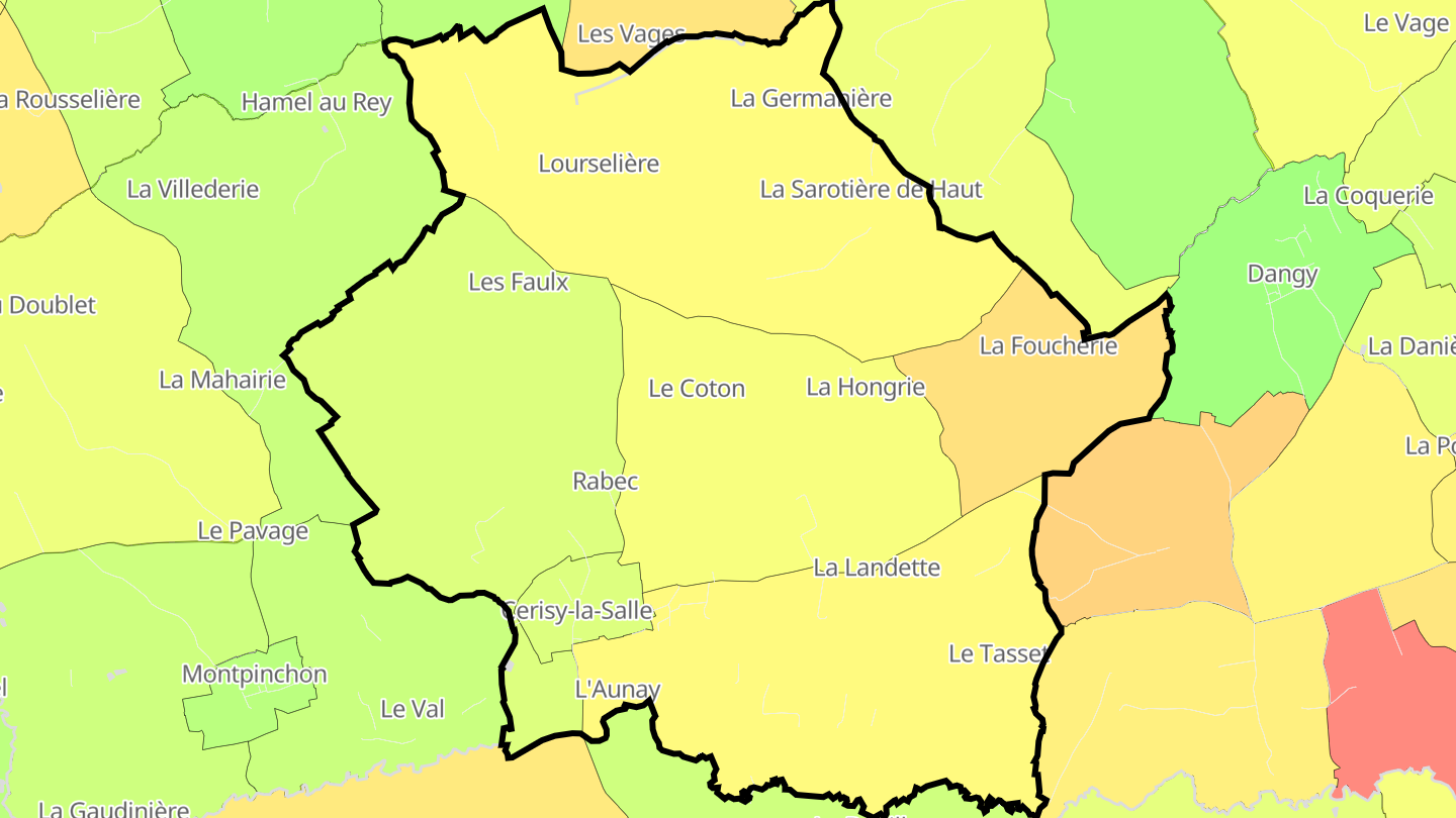 Carte des prix de l'immobilier Cerisy-la-Salle