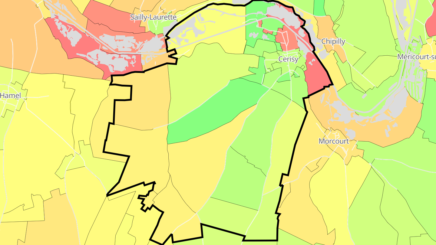 Carte des prix de l'immobilier Cerisy