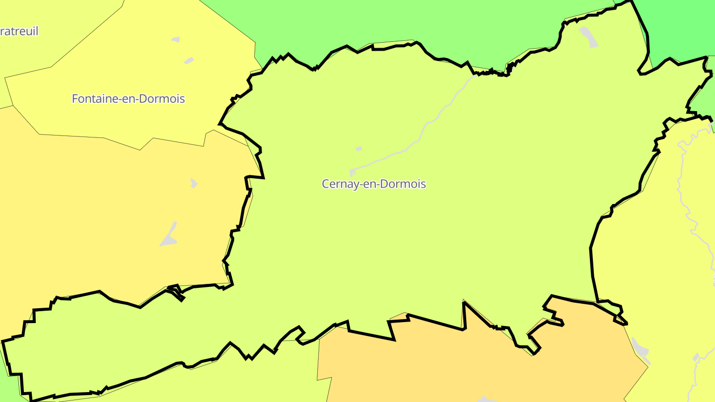 Carte des prix de l'immobilier Cernay-en-Dormois