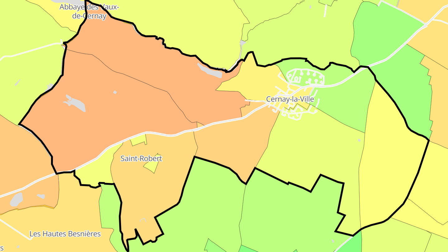 Carte des prix de l'immobilier Cernay-la-Ville