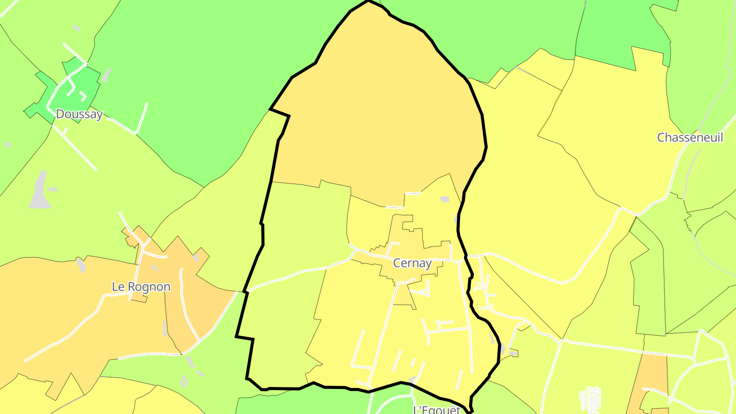 Carte des prix de l'immobilier Cernay