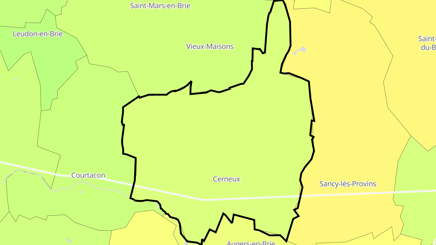 Carte des prix de l'immobilier Cerneux