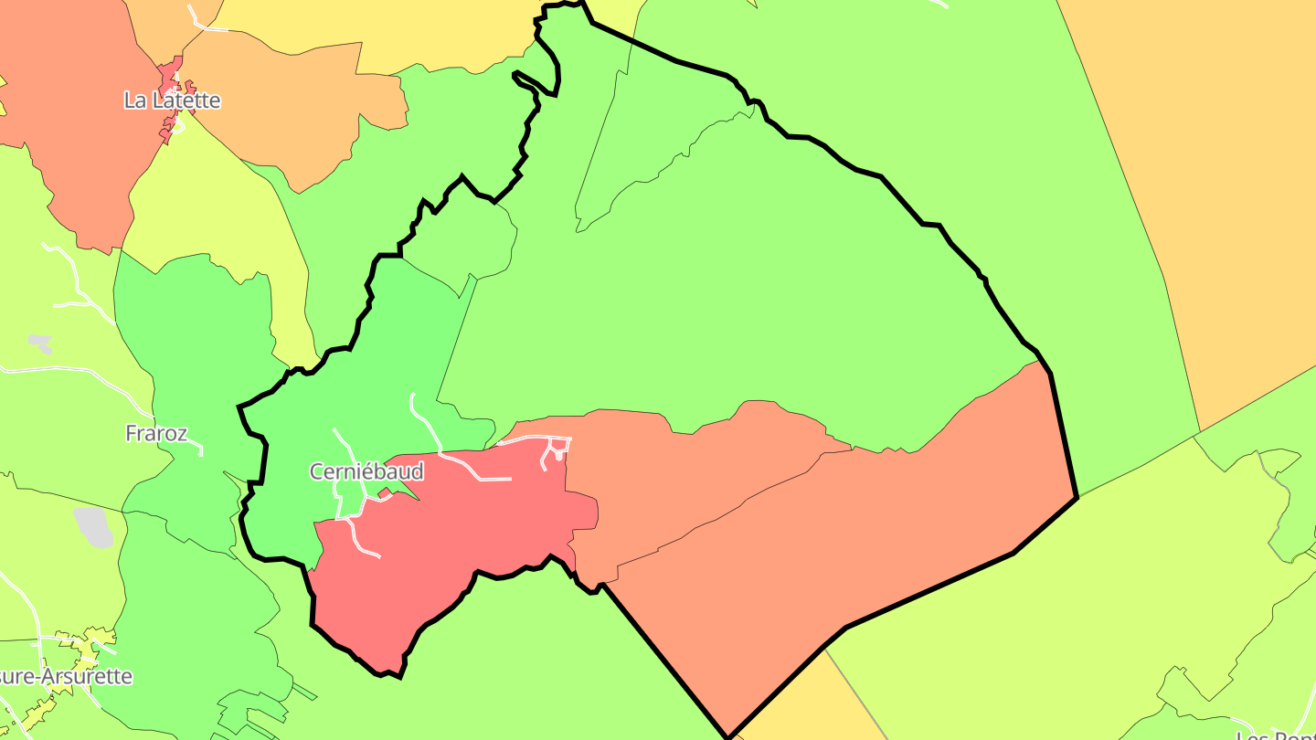 Carte des prix de l'immobilier Cerniébaud