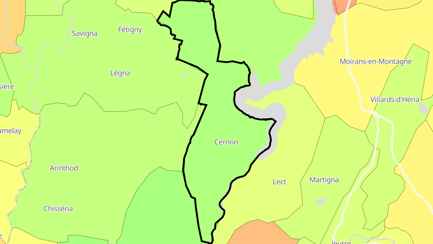 Carte des prix de l'immobilier Cernon